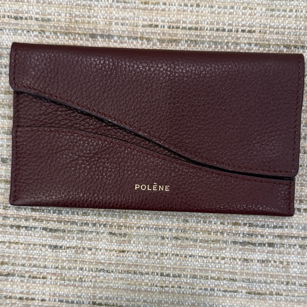 Polène Sierra Full Grain Burgundy Leather Wallet